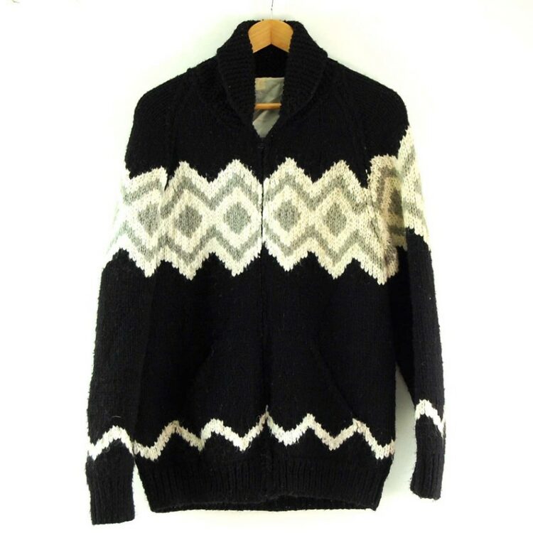80s Zig Zag Cowichan Sweater