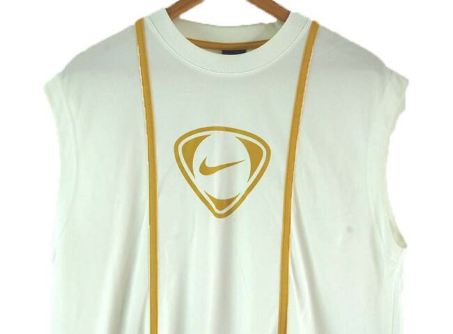Close up of Back of Mens Nike White Vest