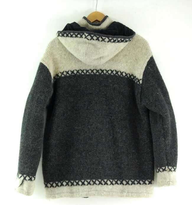 Back of 80s Hooded Cowichan Sweater