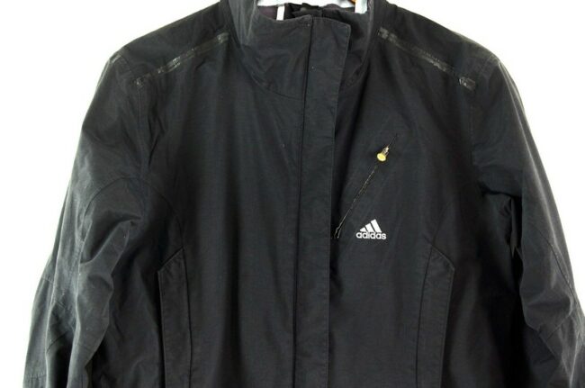 Close up of Adidas Zip Up Jacket Black