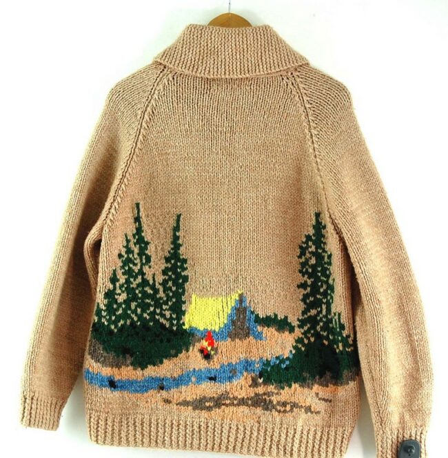 Back of Cowichan Sweater Campfire Theme