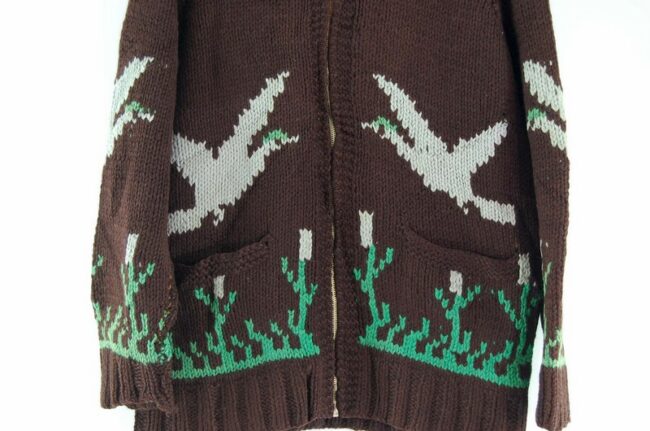 Front close up of Cowichan Sweater Ducks