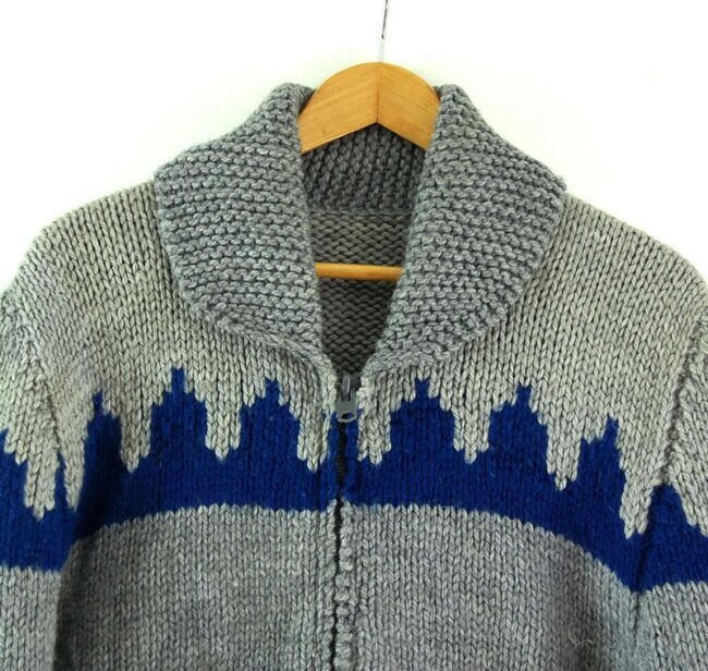 Front close up of 80s Mens Cowichan Sweater