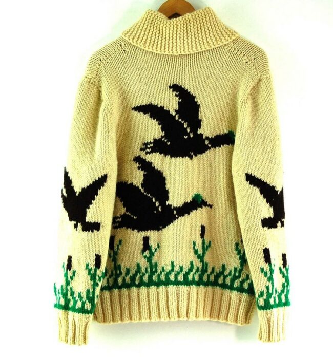 Back of 70s Ducks Cowichan Sweater
