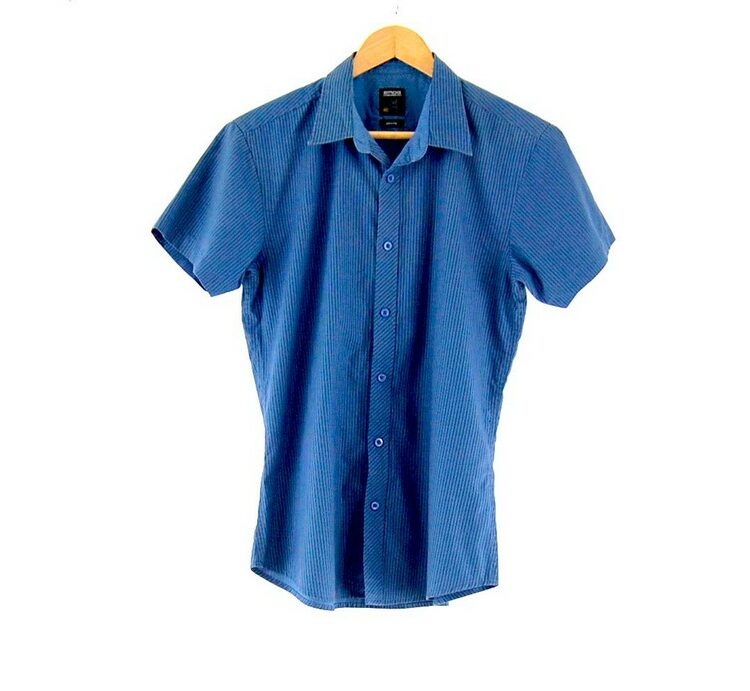Short Sleeve Blue Striped SMOG Shirt