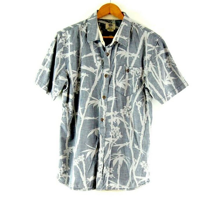 Short Sleeve Tropical Print Grey Vans Shirt