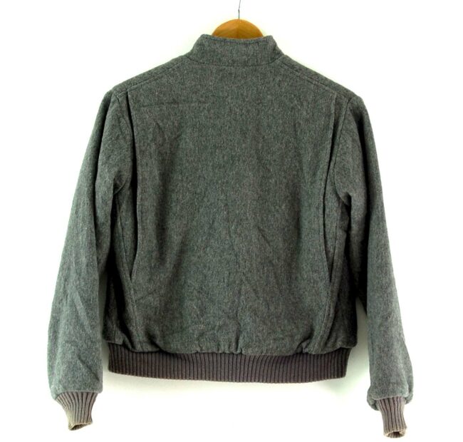 Back of Grey Woolrich Bomber Jacket