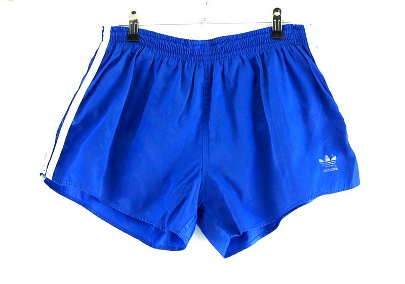 Adidas Blue Stripe Shorts - UK XL - Blue 17 Vintage Clothing