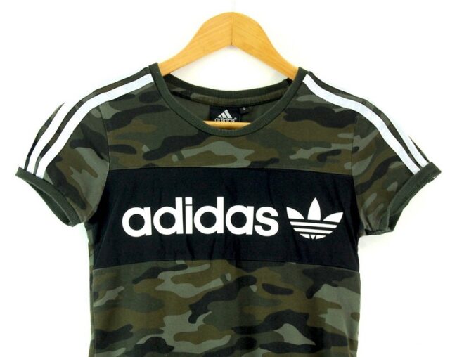 Close up of Ladies Camo Adidas Tshirt