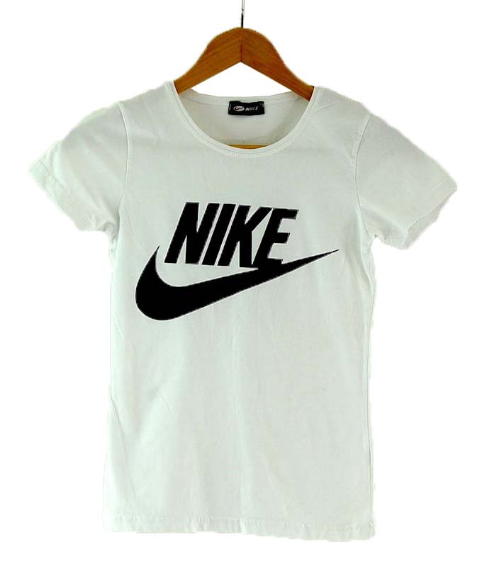 Womens Nike Tshirt White - UK 8 Vintage Clothing