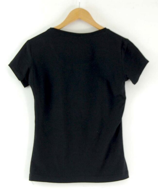 Back of Womens Black Adidas Trefoil Tee