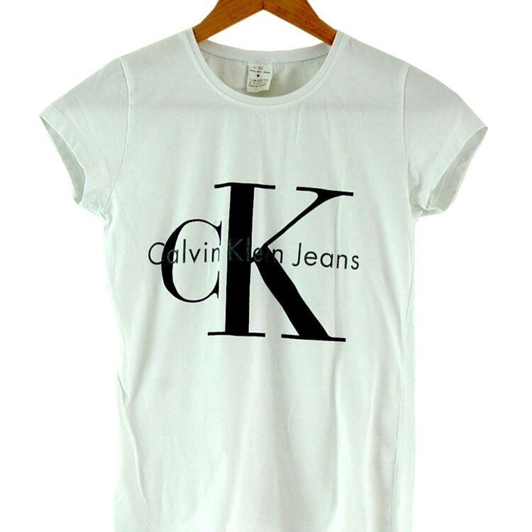 White Calvin Klein tee womens