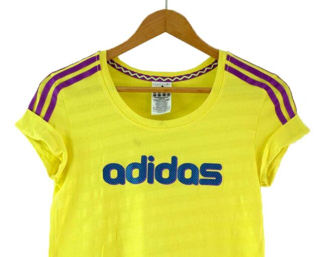 Close up of Yellow Adidas T Shirt Womens