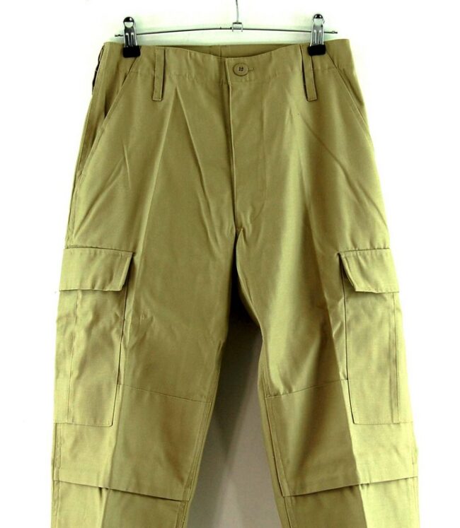 Close up of Khaki Vintage Army Trousers