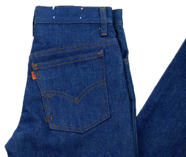 Close up of Deadstock Levis 746-0618 Denim Bootcut Jeans