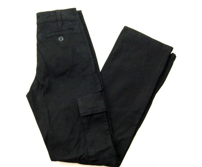 Black Cargo Pants Womens- W24-26 - Blue 17 Vintage Clothing