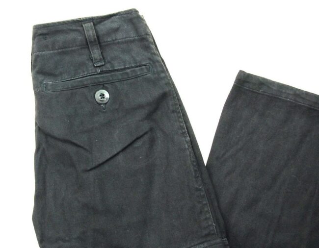 Close up of Black Cargo Trousers