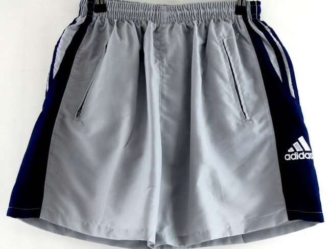 Close up of Grey Adidas Football Shorts