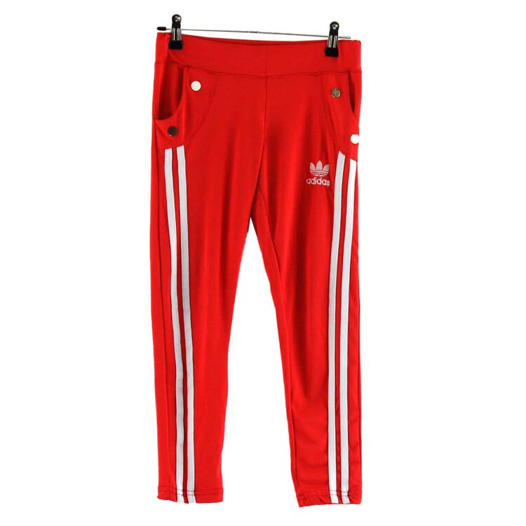 Red Adidas stripe Leggings