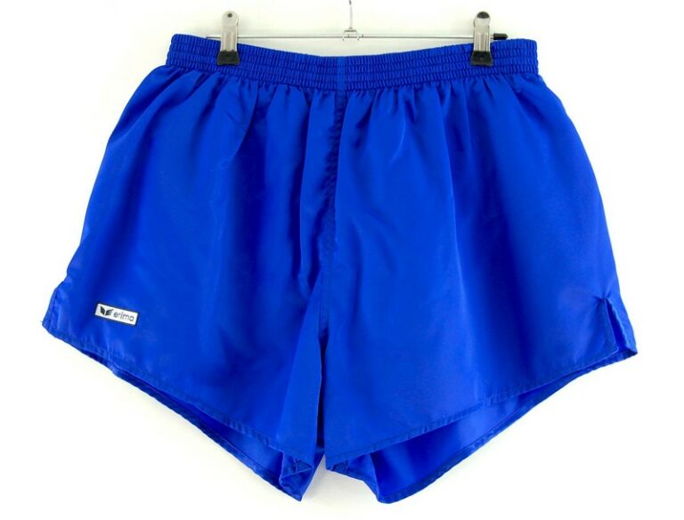 Blue Satin Erima Shorts- UK S - Blue 17 Vintage Clothing