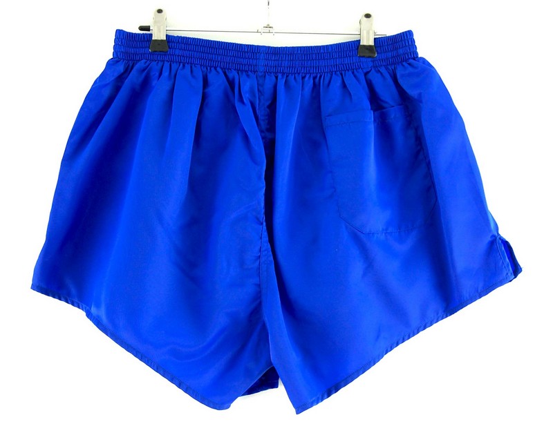 Back of Blue Satin Erima Shorts