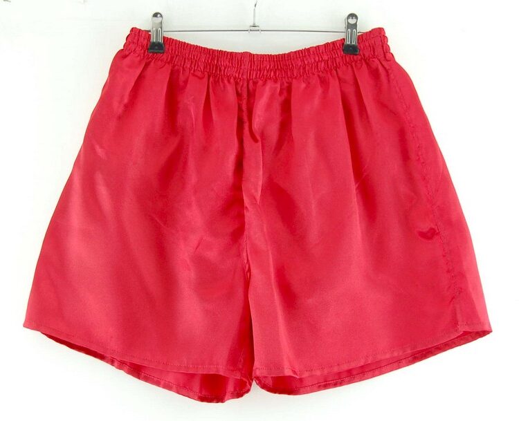 Mens Red Satin Active Shorts