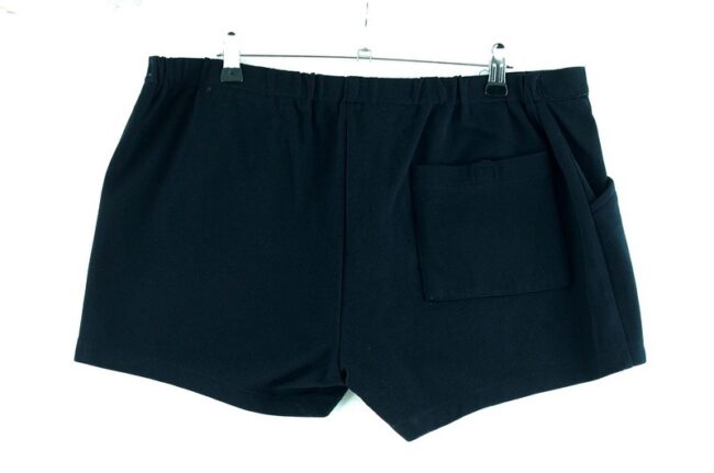 Back of B+D Mens Black Swim Trunks