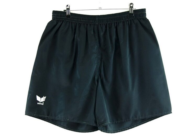 Black Satin Erima Shorts