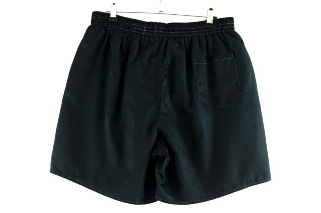 Back of Black Satin Erima Shorts