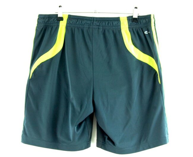 Back of Climacool Adidas 3 stripe Shorts Green