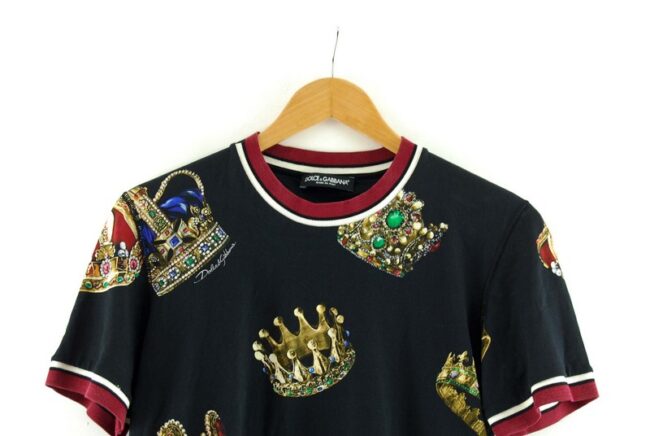 Close up of Black Crown Dolce Gabbana Tee