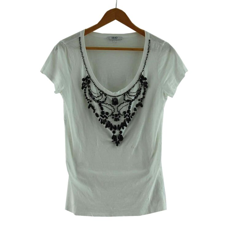 White Beaded Liu Jo T Shirt