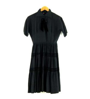 Knee Length Black 50s Dress
