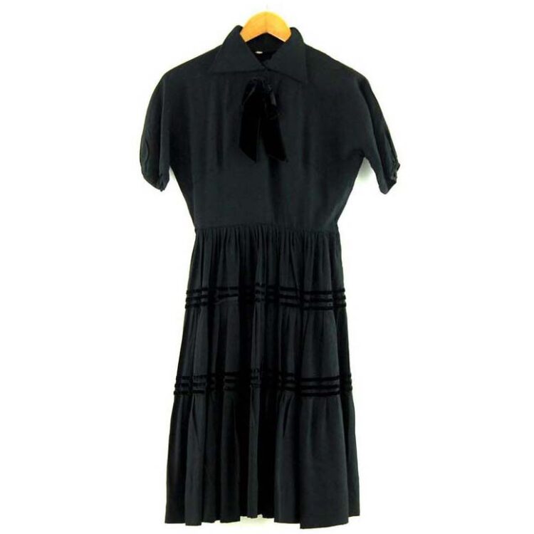 Knee Length Black 50s Dress