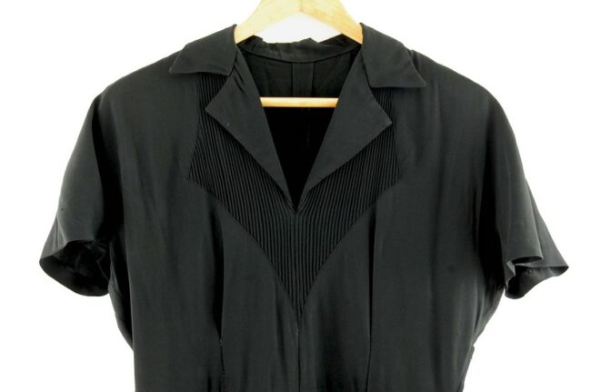 Close up Black 40s Rayon Dress