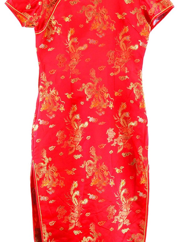 Close up Chinese Satin Dress