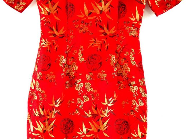 Back of Chinese Red And Gold Dress