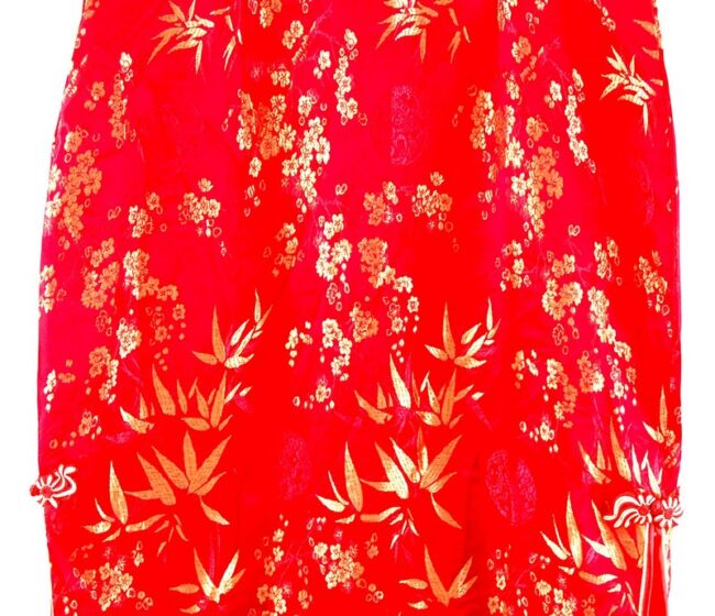 Close up Red And Gold Chinese Dress