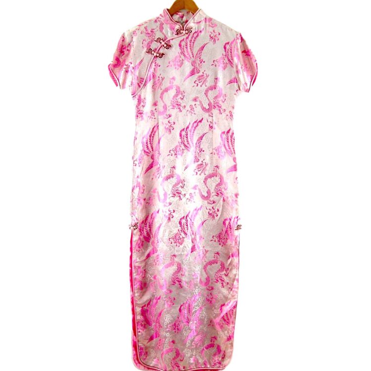Pink Dragon Chinese Floral Dress