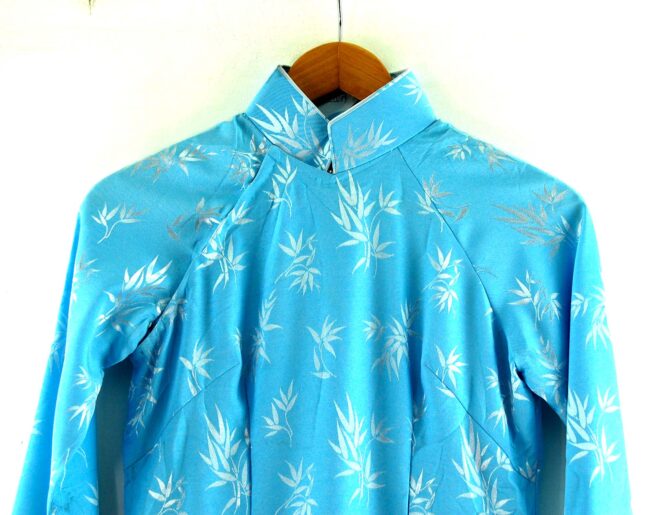 Close up of Blue Vietnamese Dress