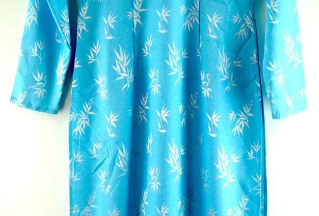 Close up of Blue Vietnamese Dress