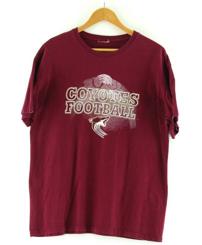 Maroon Coyotes Football Tee