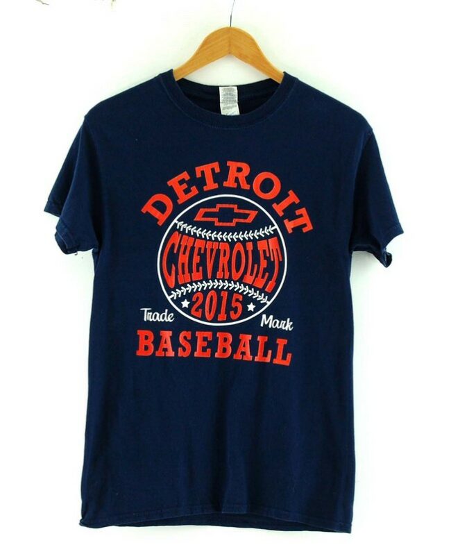 Navy Detroit baseball Retro Graphic Tee
