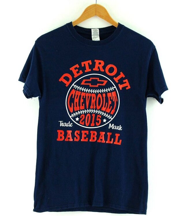 Navy Detroit baseball Retro Graphic Tee