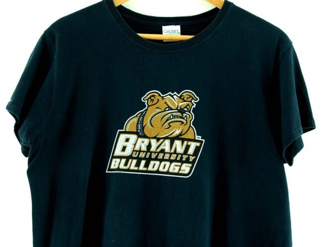 Close up of Black Bryant University Bulldogs Tee