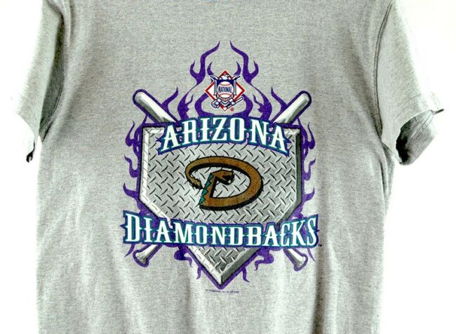 Close up of Grey Arizona Diamondbacks T Shirt