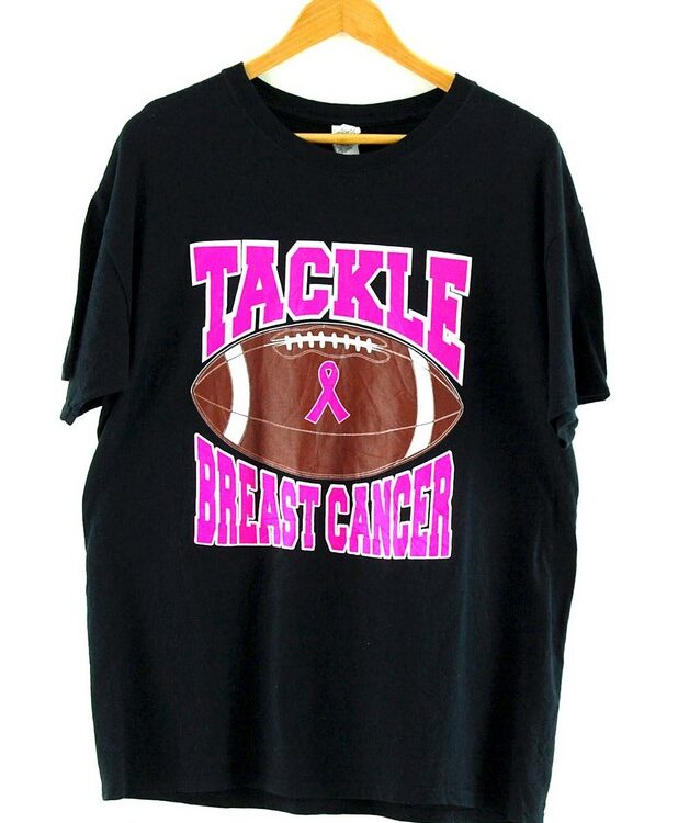 Tackle Breast Cancer Gildan Black T Shirt