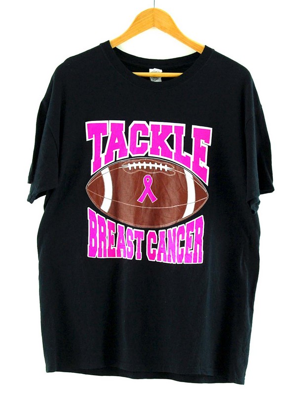 Tackle Breast Cancer Gildan Black T Shirt