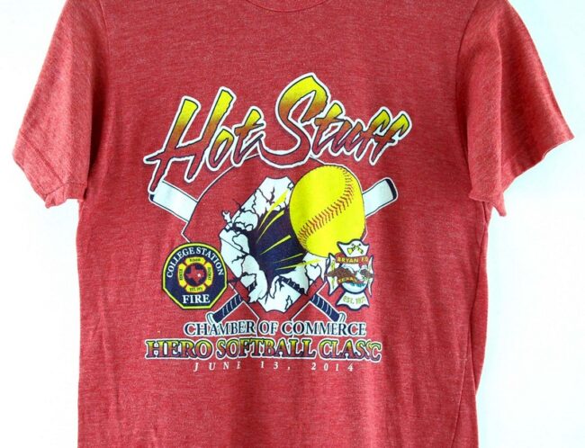 Close of Hot Stuff Hero Softball Classic T Shirt