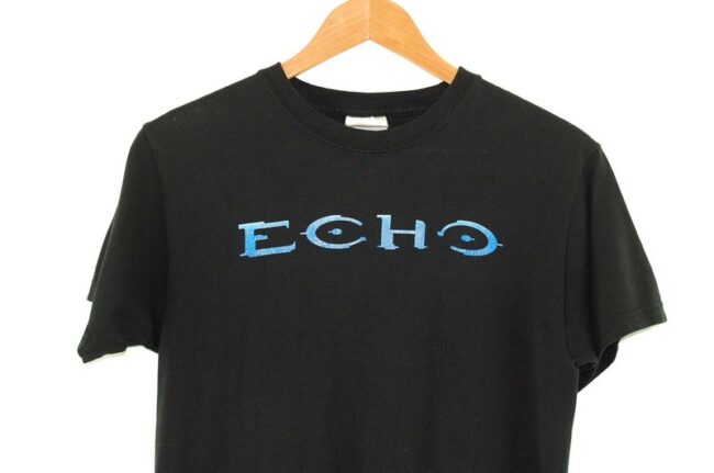 Close up of Echo Vintage Black T Shirt